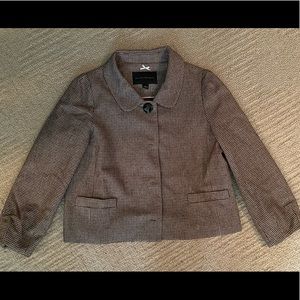 Banana Republic Cropped Brown Houndstooth Blazer